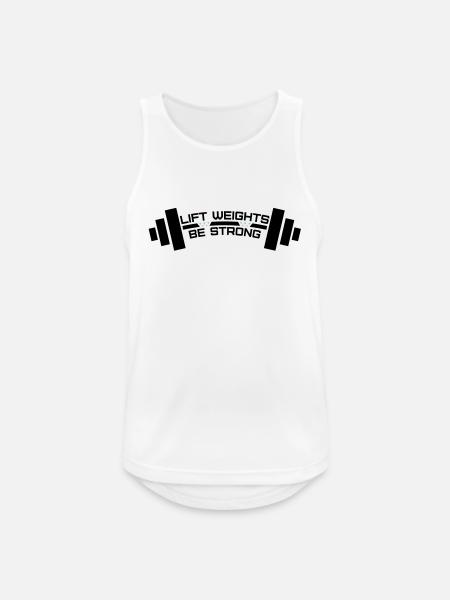 Lift Weights Be Strong - Men's Breathable Tank Top - white