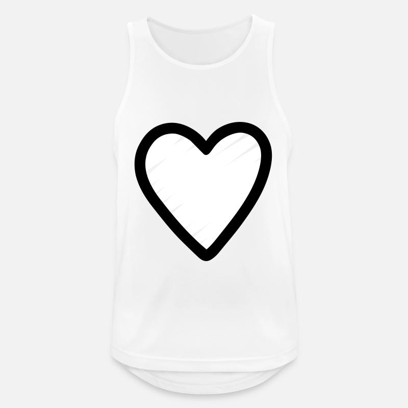 Herz Icon Zeichen - Männer Tank Top atmungsaktiv - Weiß