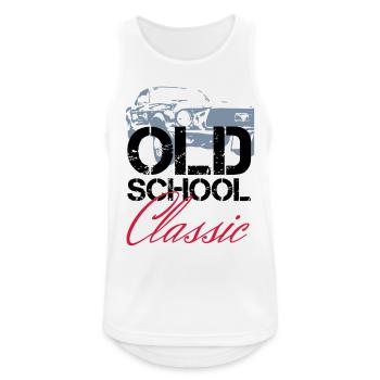OLDSCHOOL Classic Muscle Car - Männer Tank Top atmungsaktiv - Weiß - Vorne - Nick (188cm)
