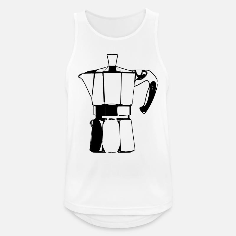 Espressomaschine schwarz - Männer Tank Top atmungsaktiv - Weiß