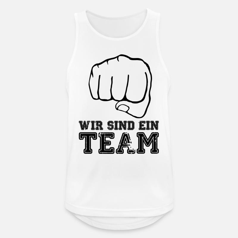 wir_sind_ein_team_faust - Männer Tank Top atmungsaktiv - Weiß