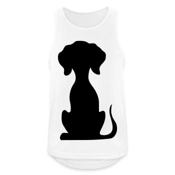 hund - Männer Tank Top atmungsaktiv - Weiß - Vorne - Nick (188cm)