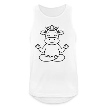 Yoga Cow Meditation Namasté Plan - Débardeur respirant Homme - blanc - Devant - Nick (188cm)