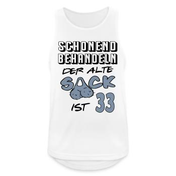Geburtstag 33 Schonend behandeln Alter Sack ist - Männer Tank Top atmungsaktiv - Weiß - Vorne - Nick (188cm)