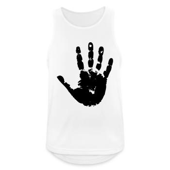 handprint hand print sign - Débardeur respirant Homme - blanc - Devant - Nick (188cm)