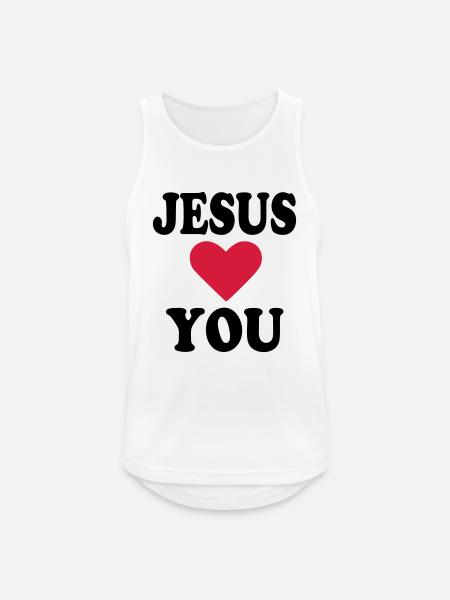 Jesus - Débardeur respirant Homme - blanc