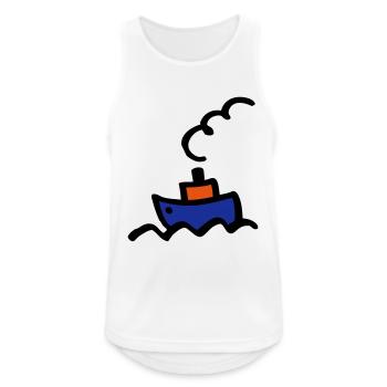 Boot - Männer Tank Top atmungsaktiv - Weiß - Vorne - Nick (188cm)
