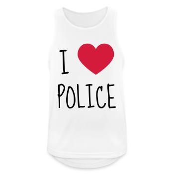 Police / Policier / Flic / Sécurité - Débardeur respirant Homme - blanc - Devant - Nick (188cm)