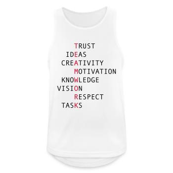TEAMWORK - Männer Tank Top atmungsaktiv - Weiß - Vorne - Nick (188cm)