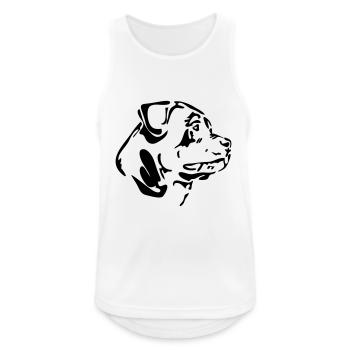 Rottweiler chiens chien Wilsigns race de chien - Débardeur respirant Homme - blanc - Devant - Nick (188cm)