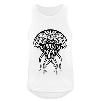Jellyfish Tribal Tattoo - Men's Breathable Tank Top - white - Front - Nick (188cm)