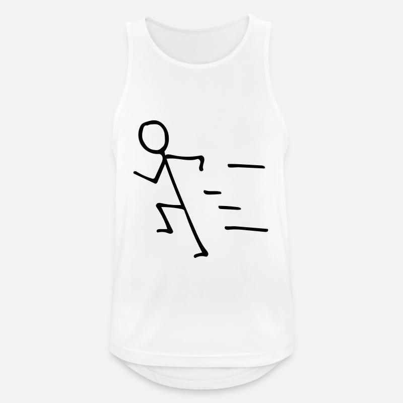Strichmännchen Marathonläufer Triathlet - Männer Tank Top atmungsaktiv - Weiß