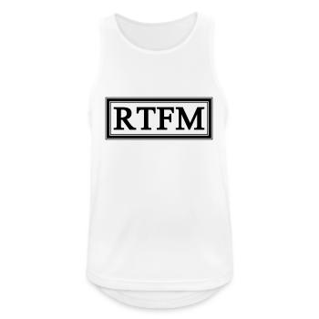 RTFM (Read the f** Manual) - Männer Tank Top atmungsaktiv - Weiß - Vorne - Nick (188cm)