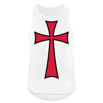 03 Templer Kreuz Mittelalter 2c - Männer Tank Top atmungsaktiv - Weiß - Vorne - Nick (188cm)