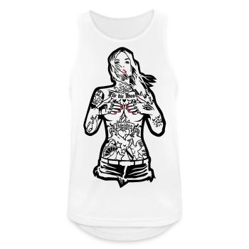Fille de tatouage - Pour le capot Karlsruhe - pour - Débardeur respirant Homme - blanc - Devant - Nick (188cm)