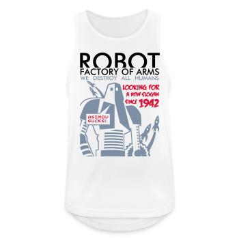 robot2_3c - Männer Tank Top atmungsaktiv - Weiß - Vorne - Nick (188cm)