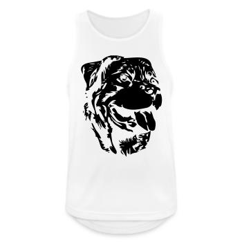 Rottweiler Kopf - Männer Tank Top atmungsaktiv - Weiß - Vorne - Nick (188cm)