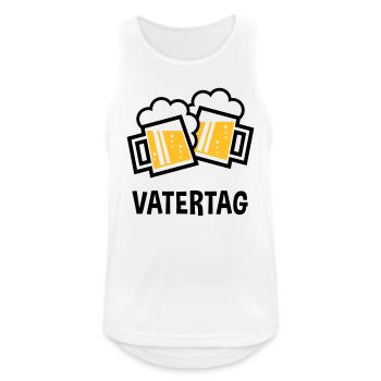 Vatertag (Bier Prosit / Bayrische Bierkrüge / 2C) - Männer Tank Top atmungsaktiv - Weiß - Vorne - Nick (188cm)