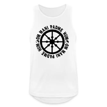 Wheel of Life with mantra "om mani padme hum" - Men's Breathable Tank Top - white - Front - Nick (188cm)