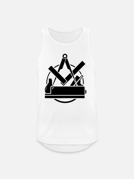 Carpenter emblem, Carpenter Logo - Men's Breathable Tank Top - white