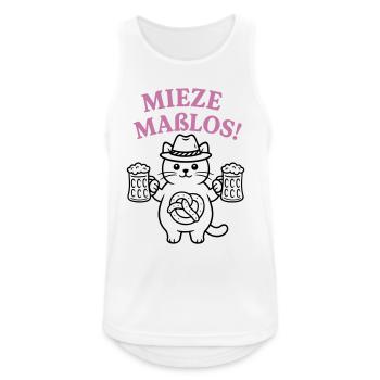 Mieze maßlos! - Bayerisches Partyshirt - Männer Tank Top atmungsaktiv - Weiß - Vorne - Nick (188cm)