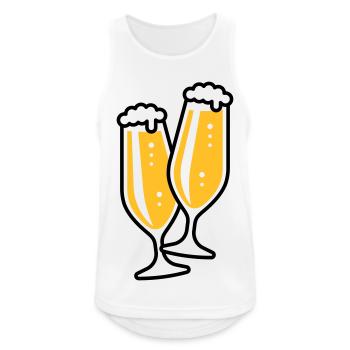 Pilsglas Schlank (Bier / Pils / Biertulpe / 2C) - Männer Tank Top atmungsaktiv - Weiß - Vorne - Nick (188cm)