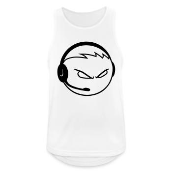 nerd gamer headset geek gamble playing computer kr - Men's Breathable Tank Top - white - Front - Nick (188cm)