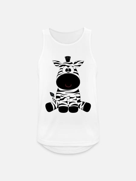 Zebra - Männer Tank Top atmungsaktiv - Weiß