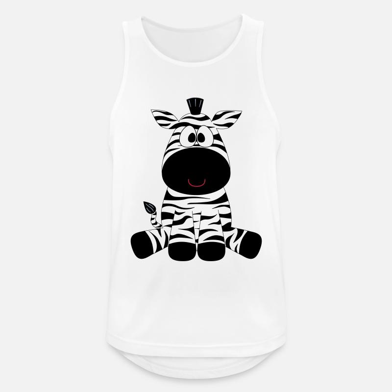 Zebra - Männer Tank Top atmungsaktiv - Weiß