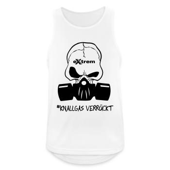 KNALLGAS VERRÜCKT - Männer Tank Top atmungsaktiv - Weiß - Vorne - Nick (188cm)