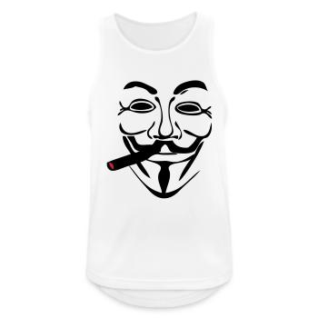 anonymous masque mask cigare1 - Débardeur respirant Homme - blanc - Devant - Nick (188cm)