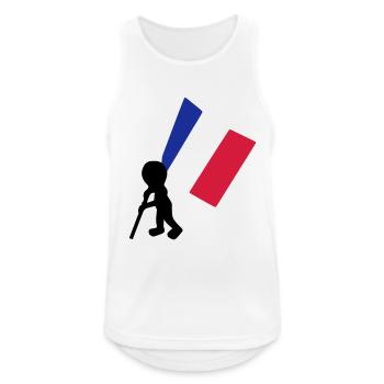 porte drapeau francais - Débardeur respirant Homme - blanc - Devant - Nick (188cm)