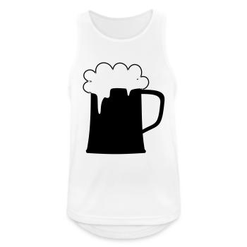Bierkrug - Männer Tank Top atmungsaktiv - Weiß - Vorne - Nick (188cm)