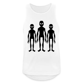 aliens - Männer Tank Top atmungsaktiv - Weiß - Vorne - Nick (188cm)