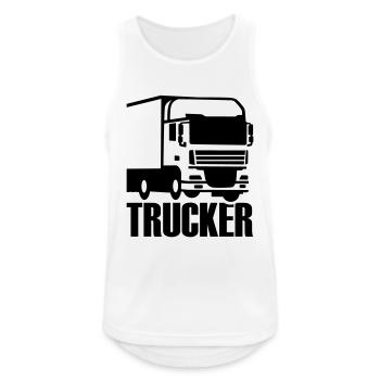 Trucker - Männer Tank Top atmungsaktiv - Weiß - Vorne - Nick (188cm)