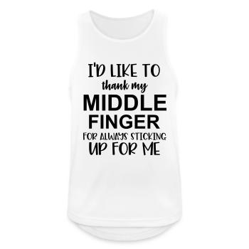 Middle Finger - Men's Breathable Tank Top - white - Front - Nick (188cm)