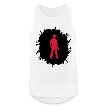 cowboy splatter - Männer Tank Top atmungsaktiv - Weiß - Vorne - Nick (188cm)