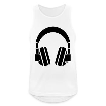 casque audio gaming - Débardeur respirant Homme - blanc - Devant - Nick (188cm)