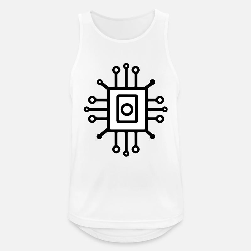 Digital Computer Chip Icon - Men's Breathable Tank Top - white