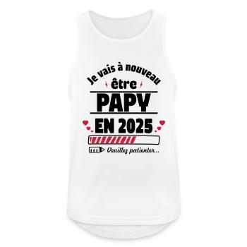 Papy à nouveau 2025,Annonce Grossesse,papi,papy - Débardeur respirant Homme - blanc - Devant - Nick (188cm)