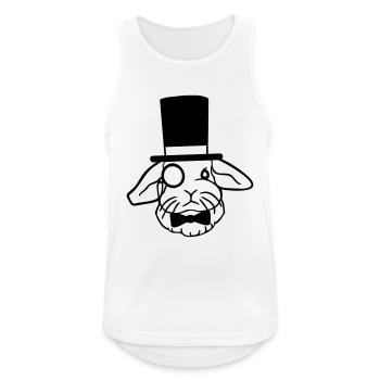 Mr. Bunny Gentleman Chapeau haut de forme Monocle Lunettes - Débardeur respirant Homme - blanc - Devant - Nick (188cm)