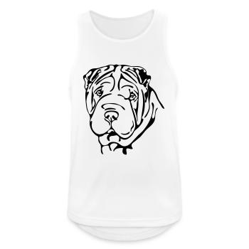 SHAR PEI Hunde Hund Shar-Pei Wilsigns - Männer Tank Top atmungsaktiv - Weiß - Vorne - Nick (188cm)