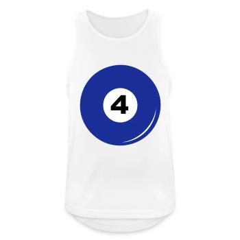 Billard Kugel Nummer 4 - Männer Tank Top atmungsaktiv - Weiß - Vorne - Nick (188cm)