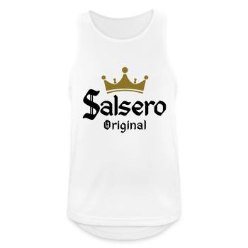 Salsero Original - Salsa Dance Fashion - Männer Tank Top atmungsaktiv - Weiß - Vorne - Nick (188cm)