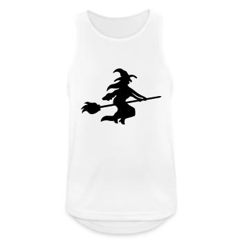 Sorcière sur balai - Halloween - Débardeur respirant Homme - blanc - Devant - Nick (188cm)