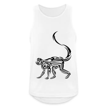 Monkey Tribal Tattoo - Men's Breathable Tank Top - white - Front - Nick (188cm)