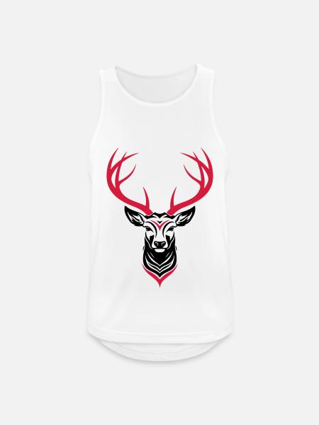 Deer Head - Men's Breathable Tank Top - white