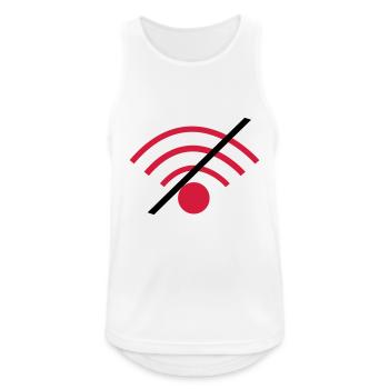 Kein Wlan - Männer Tank Top atmungsaktiv - Weiß - Vorne - Nick (188cm)