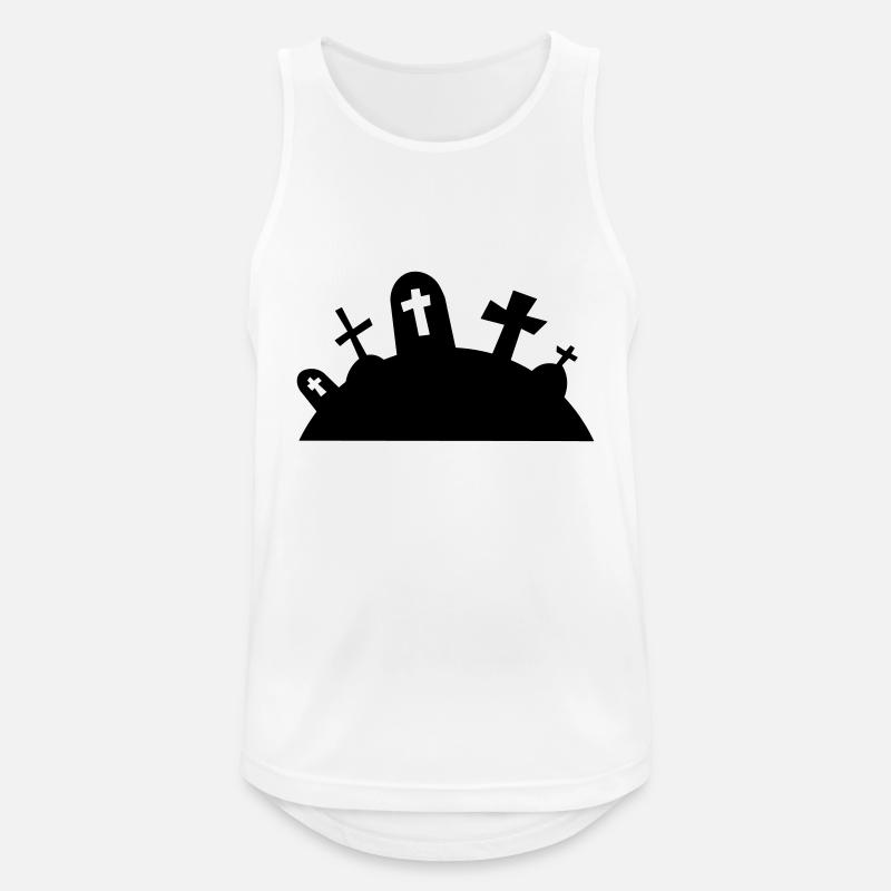 Gräber Friedhof Halloween / graveyard graves - Männer Tank Top atmungsaktiv - Weiß