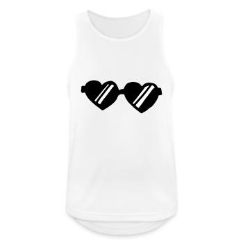 Heart sunglasses / heart - sunglasses - Men's Breathable Tank Top - white - Front - Nick (188cm)